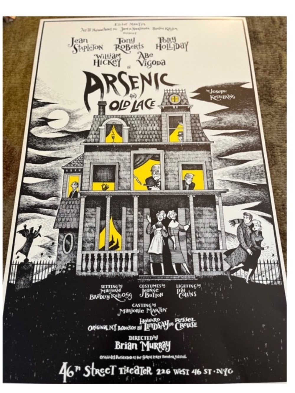 Arsenic and Old Lace 46th Street Theater NYC Broadway poster 22" x 14"